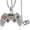 Silver, variant on Crystal Game Controller Pendant Necklace for Men Punk Hip Hop Jewelry Gift for Son Grandson