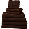 Divatex Home Fashions 10-Piece Deluxe Towel Sets, Espresso