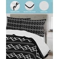 thumbnail image 3 of Quilt King Size Bedding Set, Black Boho Reversible Summer Quilt 3 Pieces, Vintage Ethnic Tribe Abstract Art Geometric Lightweight Bedspreads Coverlets with 2 Pillow Shams for All Seasons, 3 of 5