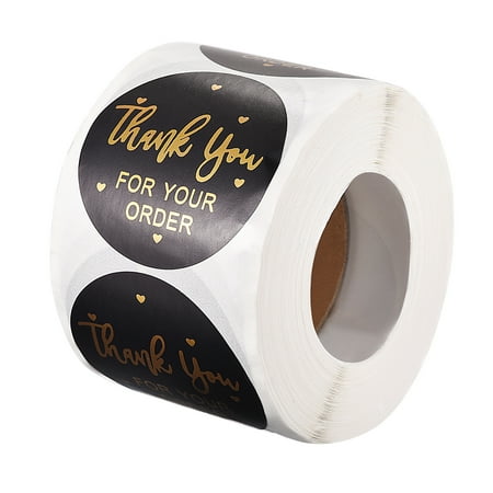 Uxcell THANK YOU Stickers Roll 2 Inch 500 Pieces Labels Black for Small ...