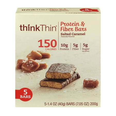 thinkThin Protein & Fiber Bars Salted Caramel, 1.4 (Best High Fiber Bars)
