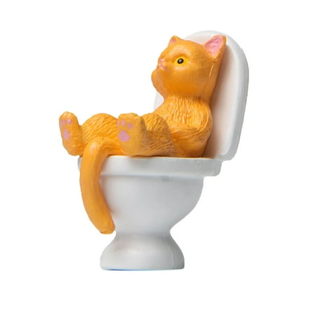 

WIQUOKETT Fall Decor Sitting on the Toilet Lying Down Toilet Pet Desktop Cartoon Landscaping Doll Ornaments Fall Decorations for Home