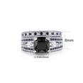thumbnail image 2 of Ringheart Couple Rings Matching Ring Black 1CT CZ White Gold Plated Women Wedding Ring Sets for Him and Her Rings, 2 of 7