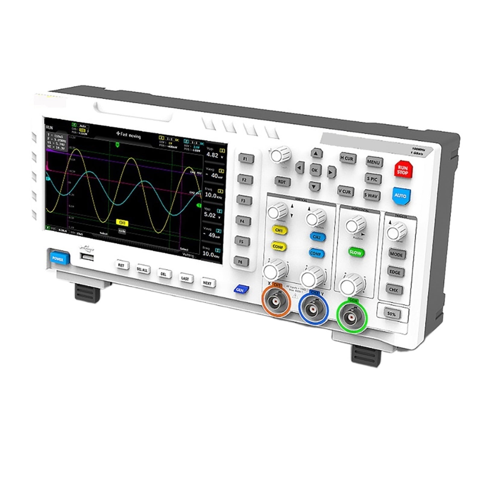 USB Digital Oscilloscope 1014D 2 In 1 Dual Channel Input Signal Generator 1GSa/s Sampling Rate 100MHz* 2 Ana-log Bandwidth ,Professional Designed