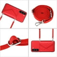 thumbnail image 2 of Allytech Galaxy S23 Wallet Case with Shoulder Strap, RFID Blocking Luxury PU Leather Shockproof Cards Slots Stand Anti-Scratch Magnetic Closure Phone Case for Samsung Galaxy S23, Red, 2 of 9