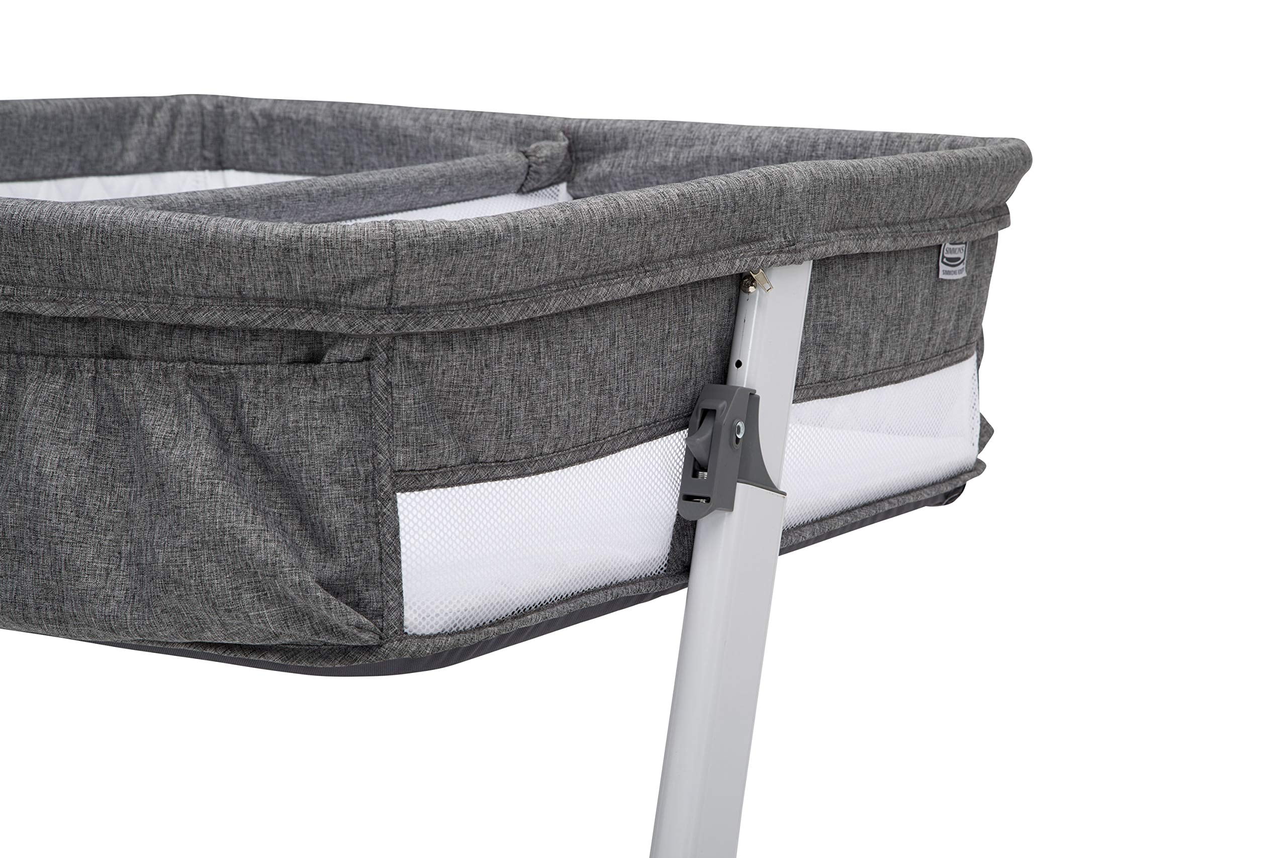 Delta Grey Bedside Baby Bassinet Bedside Sleeper For Twins