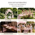 thumbnail image 5 of Inosoo Pearl Gauze Table Runner 30x120 inch, 10FT Romantic Sheer Tulle Table Runner with Pearls for Wedding Baby Shower, Pink, 5 of 7
