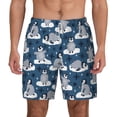 thumbnail image 3 of Uemuo Snow Penguin Pattern Mens Swim Trunks Quick Dry Board Shorts with Mesh Lining, Stretch Beach Shorts Quick Dry No-Chafing Board Shorts-3X-Large, 3 of 9