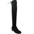thumbnail image 2 of Charles David Gammon Black Stretch Suede Flat Round Toe Over Knee Boot Wide Calf (BLACK, 7.5), 2 of 6