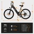 thumbnail image 4 of Cityone Electric Bike for Adults 26" Step-Through 20MPH Ebike with 2.1" Tire, Peak 750W Motor Ebikes with 7 Speed, E-bike (Black), 4 of 7