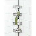 thumbnail image 2 of Zenna Home Tension Corner Pole Shower Caddy, Satin Nickel, 2 of 2