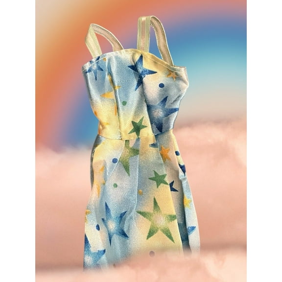 Princess BJD Doll Clothes Doll Daily Dress Blue Green Stars