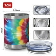thumbnail image 3 of 12oz Tumblers Colorful Rainbow Tie Dye Spiral Pattern Vacuum Insulated Stainless Steel Travel Tumbler Cups Mug with Lid and Straw for Beer,Coffee,Beverages with Cleaning Brush for Cold & Hot Drinks, 3 of 5