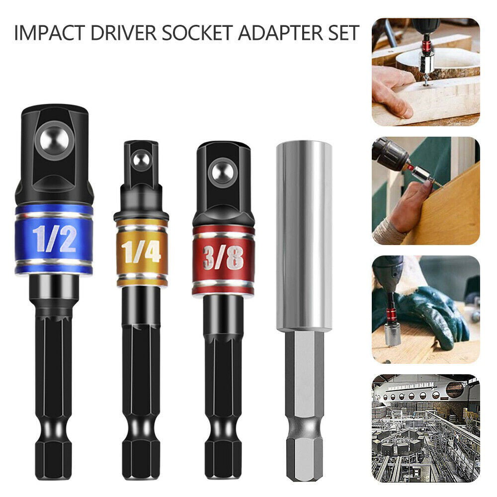 Extension Rod Impact Driver Tools Socket Adapter Drill BIts Set Hex Shank