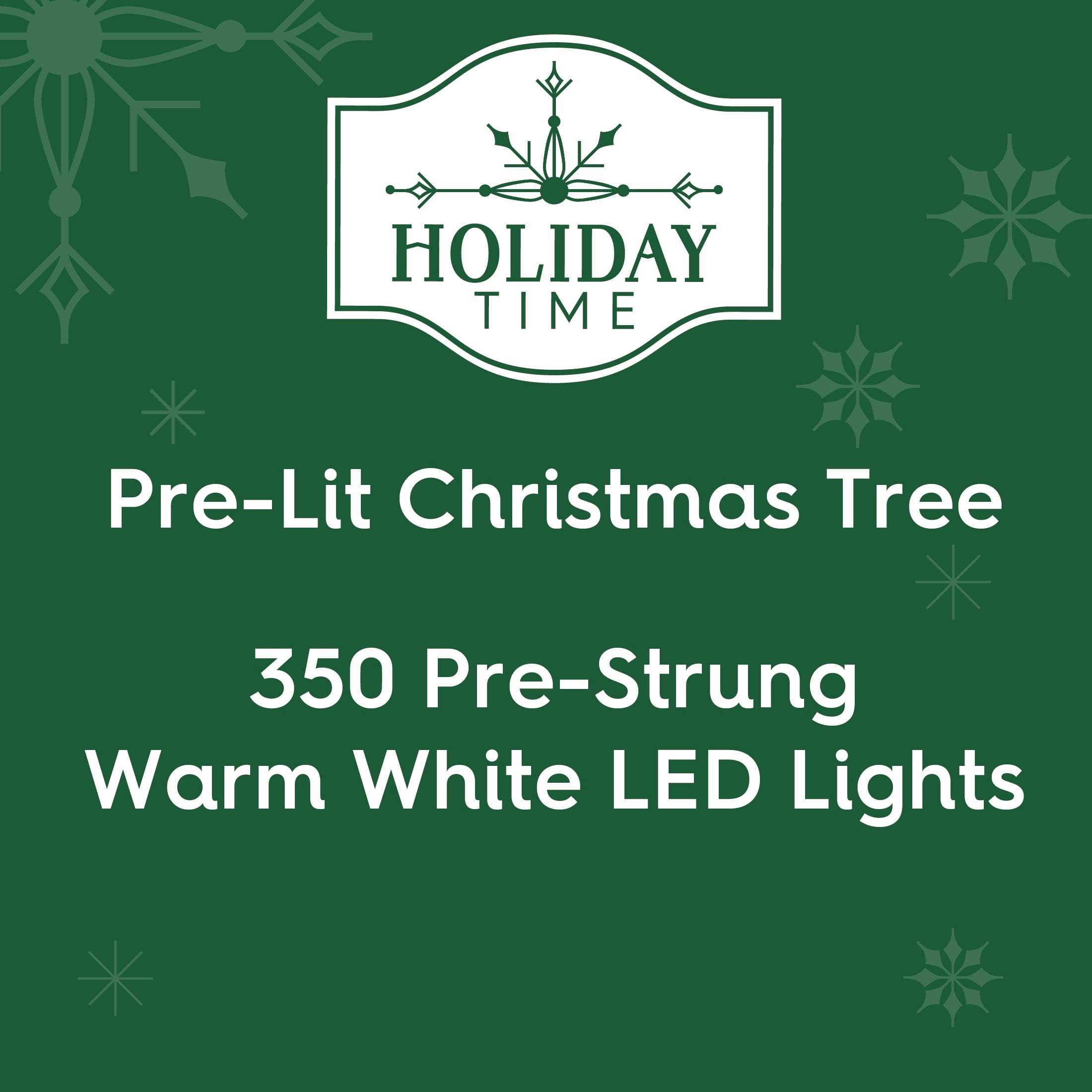 7.5' Pre-Lit Sanford Pencil Fir Green Artificial Christmas Tree with 350 Warm White LED Lights and Stand, by Holiday Time