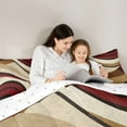 thumbnail image 5 of Homewish Teens Brown Red Stripes 3 Pieces Queen Comforter Set,Abstract Minimalist Lines Ultra Soft Bedding Sets,Minimalism Geometric Theme Bedding Comforter Set,Super Cozy Room Decor,Reversible, 5 of 8