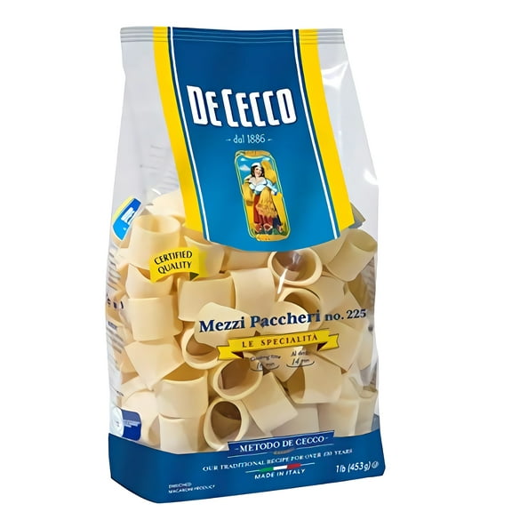 De Cecco Semolina Pasta, Paccheri No.125, 1 Pound (Pack of 12)
