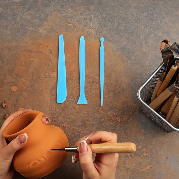 OATIPHO 3Pcs Precision Clay Sculpting Set with Portable Storage Box for Pottery