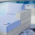 thumbnail image 5 of Lounge Chair Chaise, Rattan, Wicker, Light Grey Gray Light Blue, Modern Contemporary Urban Design, Outdoor Patio Balcony Cafe Bistro Garden Furniture Hotel Hospitality, 5 of 8