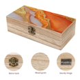 thumbnail image 3 of 7.9×2.3 In Wooden Boxes Durable Easy To Use Dustproof Prevent Slippery Delicate And Cabinet Orange And White-gold Marble, 3 of 8