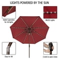 thumbnail image 3 of EliteShade Sunbrella Solar Umbrellas 9ft Market Umbrella with 80 LED Lights Patio Umbrellas Outdoor Table Umbrella with Ventilation and 5 Years Non-Fading Top,Maroon, 3 of 5