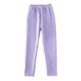 thumbnail image 3 of Krdevn Girls Solid High Waist Full Length Stretch Knit Leggings Casual Bottoms 8-9 Years,Light Purple, 3 of 6