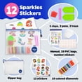 thumbnail image 2 of Pegatinas de pintura de diamantes 5D - Artes y manualidades para niñas y niños Kits de pintura de mosaico de arte de diamantes para niños con puntos - Pintura por números para principiantes - 12 pegat, 2 of 3