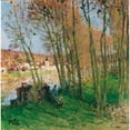 thumbnail image 2 of Pierre-Eugène Montézin 20x20 Gold Ornate Framed and Double Matted Museum Art Print Titled - Waterside, 2 of 4