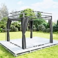 thumbnail image 3 of Outsunny Pavillon Extérieur 10 Pieds x 10 Pieds, Auvent de Pergola Rétractable avec Rideaux, 3 of 10
