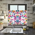 thumbnail image 4 of Yayeee Kitchen Curtains Tier Pair Light Filtering 27"x36" Rod Pocket Short Cafe Window Panel, Light Colorful Circles, 4 of 7