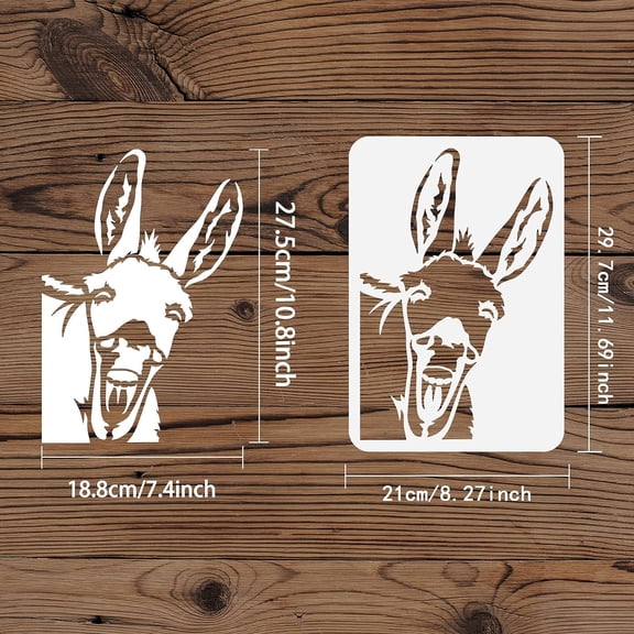 1pc Donkey Stencil 8.3x11.7 inch Reusable Animals Stencil Template Plastic Donkey Portrait Painting Stencil Large Funny Donkey Stencils for Painting Wall Furniture Crafts Decor
