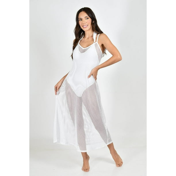 Vestido de red Roman Fashion playa Juvenil 9106 Blanco