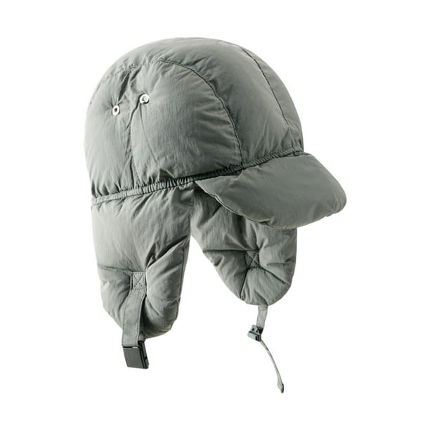 Gorro con orejeras Yuyangstore gorra de béisbol cálido de moda con visera Gris