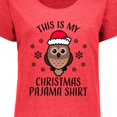thumbnail image 4 of Inktastic This is My Christmas Pajama Shirt with Owl Women's Plus Size T-Shirt, 4 of 5