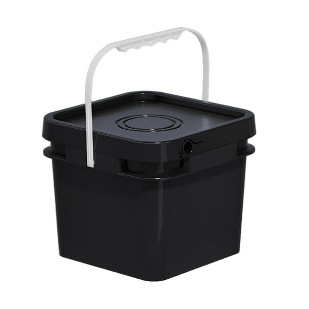 Cubo cuadrado para almacenar alimentos con asa y tapa, recipiente multifuncional para pintura, ideal para proyectos de manualidades y manualidades. 8 litros