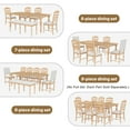 thumbnail image 4 of Vintage Traditional 9-Piece 82.7inch Extendable Dining Table Set with 23.6inch Removable Leaf and 8 Upholstered Dining Chairs for 8, Natural, 4 of 9