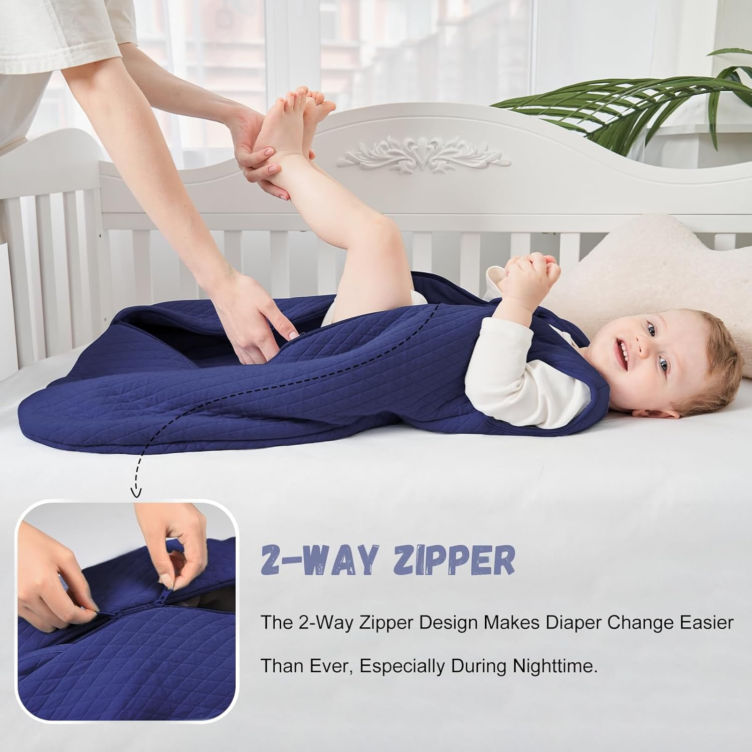 Yoofoss Baby Sleep Sack 12-18 Months TOG 2.5 Winter Baby Wearable Blanket, 100% Organic Cotton Infant Sleeping Sack 2-Way Zipper Warm Quilted Sleep Sack