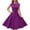 Purple-Dress, variant on Dresses for Women Short Sleeve Crew Neck Solid Color Tie Waist Elegant Midi Party Dress Blue L