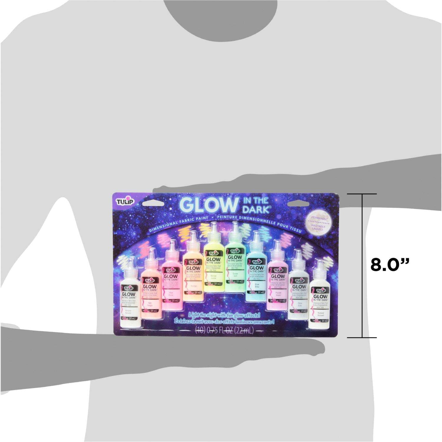 Tulip 0.75 fl oz Dimensional Fabric Paint Glow In The Dark 10 Pack