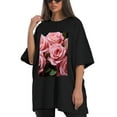 thumbnail image 4 of Plus Size Shirt for Women Black Tops for Women Oversized Short Sleeves Shirt for Women Valentine's Day (38) T Shirt Crewneck Shirt for Women L, 4 of 5