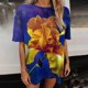 thumbnail image 5 of Blusa informal de manga corta con estampado de flores y mangas cortas para mujer Fridja  gope3058, 5 of 6