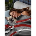 thumbnail image 3 of Grey Geometric Full Size Flat Sheet, Wrinkleproof & Fadeproof Cooling Flat Bed Sheet Only, Modern Abstract Black White Red Striped Breathable Soft Bedding Top Sheets 81 x 96 Inches, 3 of 8