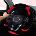 thumbnail image 6 of Cute Cat Ear Steering Wheel Cover Winter Warm Plush, Soft Non-Slip Grip Handle Protector, Fuzzy Cartoon Style Wheel Cover for Women Girls Car Accessories and Interior Decor, 6 of 6