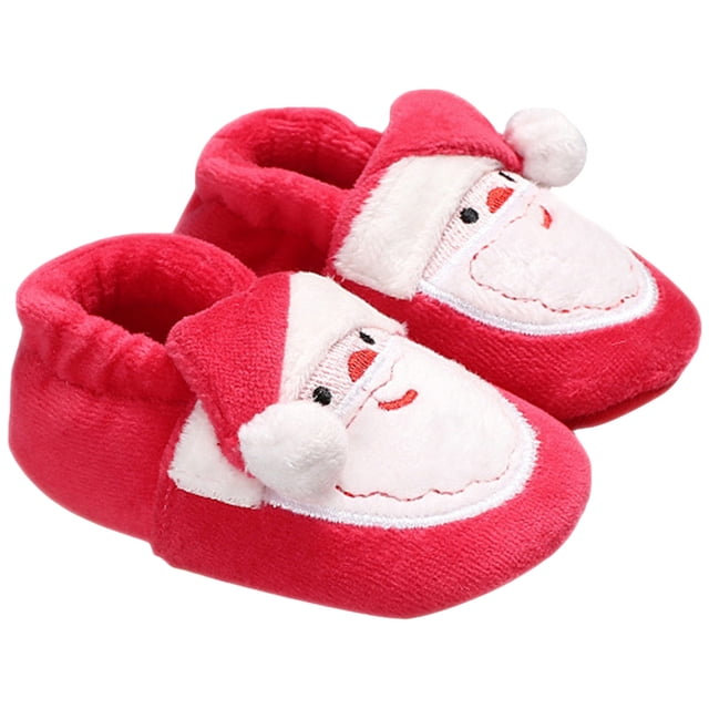 ColoMX 1 par de zapatos de invierno para bebés Zapatos de Navidad Zapatos para niños pequeños Prewalker de algodón cálido