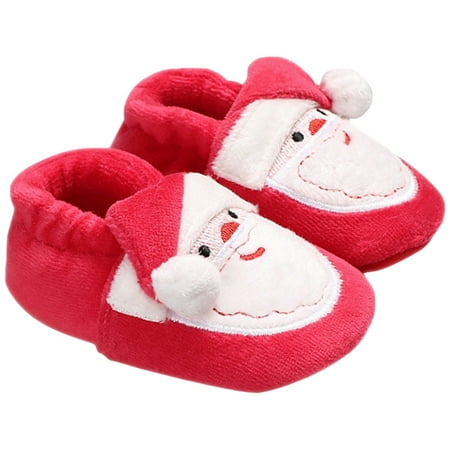 

1 Pair Baby Winter Shoes Warm Christmas Floor Shoes Toddlers Cotton Prewalker