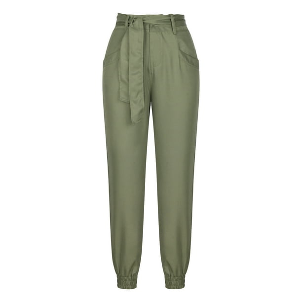 Womens 2022 Soft Casual High Waist Cinch Bottom Pants Loose Comfy Lounge Pants Trousers with Pockets for Work