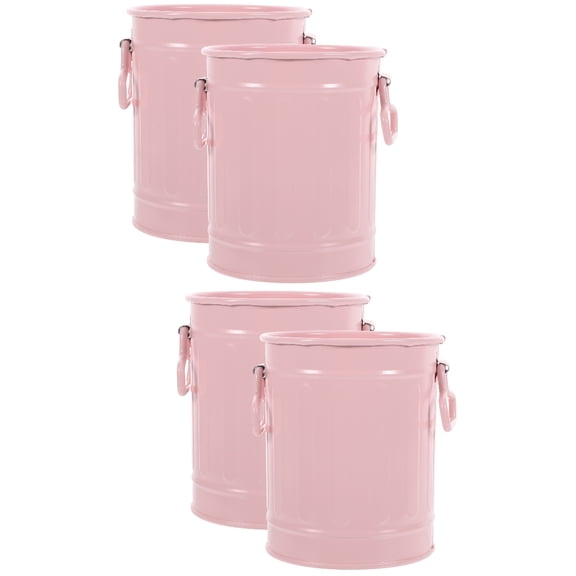 MLINS 4-Pack Multi-Function Decorative Metal Flower Pots, Planting Buckets for Indoor and Outdoor Gardening