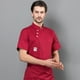 thumbnail image 3 of Chaqueta de cocina Cocina Delantal Tres botones con bolsillos delanteros Ropa de verano Camisas para hombres Suministros de cocina para asill restaurante rojo l Scienceny LF000331-20, 3 of 7