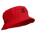 thumbnail image 5 of Papa Claus Embroidered Pigment Dyed Bucket Hat - Red OSFM, 5 of 5