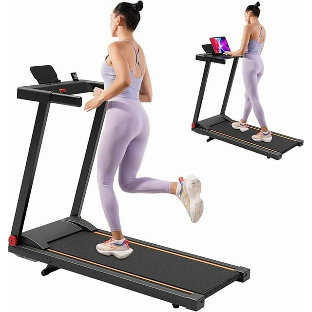 Tapis Roulants 4-en-1 pour la Maison avec Inclinaison et Poignées, Tapis Roulant Pliant pour la Course pour Petits Espaces 300 LB 3,0 HP 7,5 Mi/h Tapis Roulant Pliable avec Application Intelligente